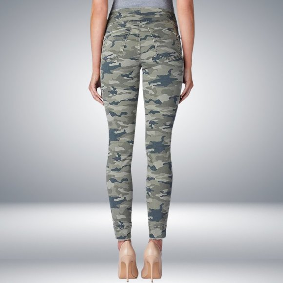 #1-Rock & Republic pull on leggings with denim Rx - Green Camo - Picture 2 of 4